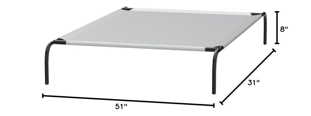 Elevated Dog Bed with Metal Frame, Grey Q156