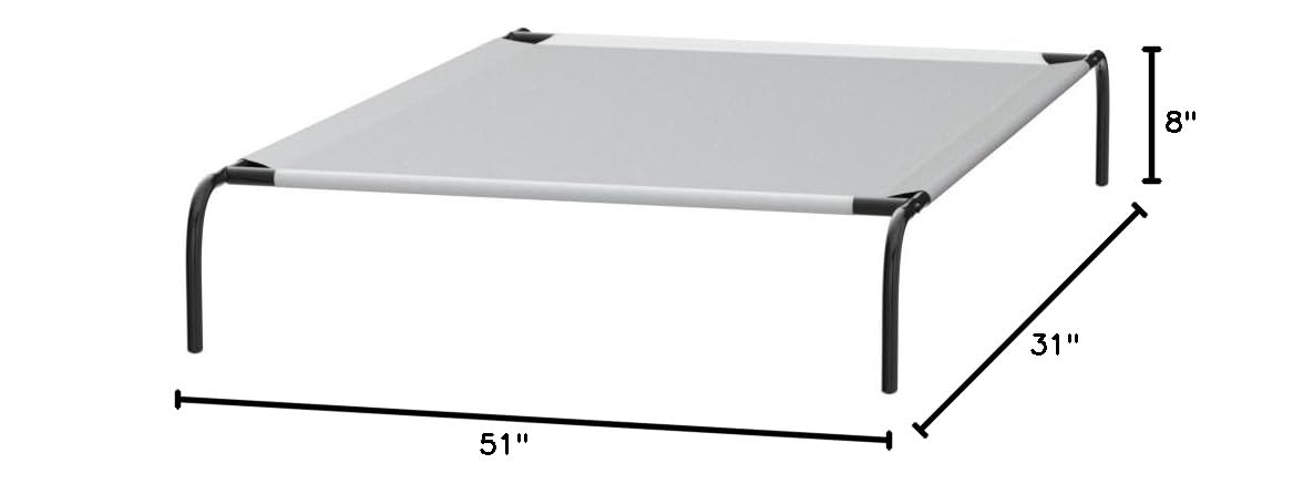 Elevated Dog Bed with Metal Frame, Grey Q156