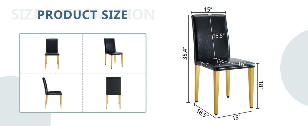 Black Gold Upholstered Dining Chairs Set of 4 K2673