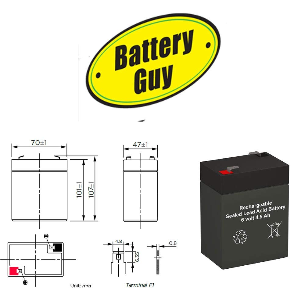 6V 4.5Ah Rechargeable SLA Batteries Qty of 4 Z757762