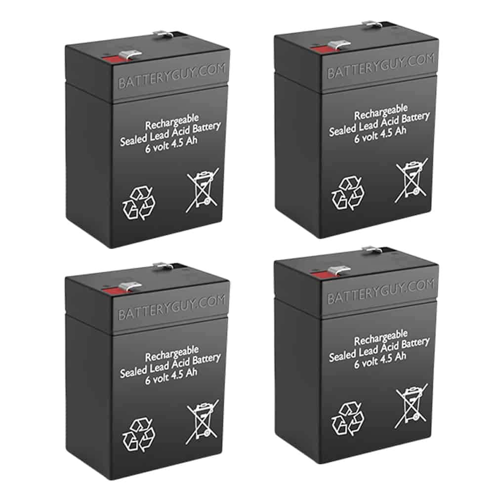 6V 4.5Ah Rechargeable SLA Batteries Qty of 4 Z757762
