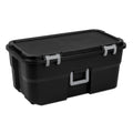 Black Lockable Wheeled Plastic Storage Footlocker D5047