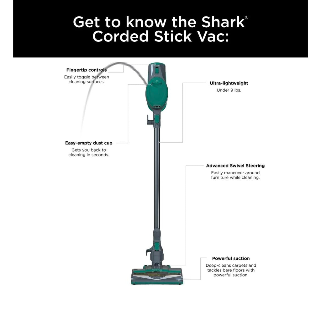 Ultra-Light Corded Vacuum for Carpets & Hard Floors, Green K565094
