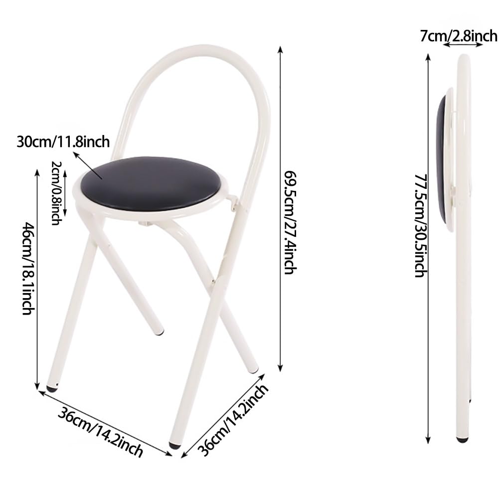 18 Inch Black Folding Bar Stool with Cushion O123