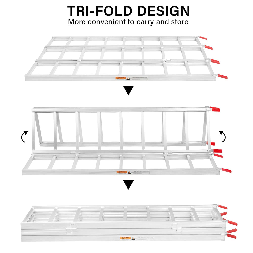 69" L x 50" W Tri-Fold Aluminum ATV Loading Ramp 1500lb Capacity K16304