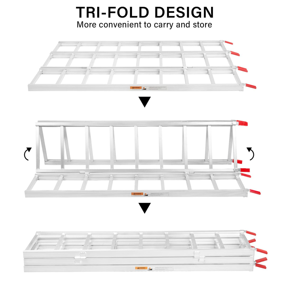 69" L x 50" W Tri-Fold Aluminum ATV Loading Ramp 1500lb Capacity K16304