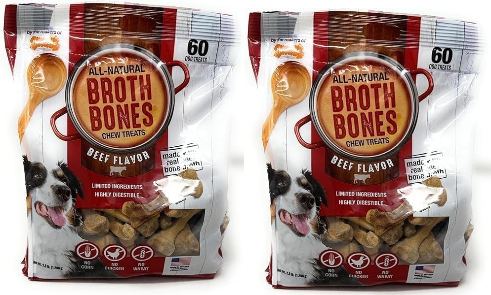 All-Natural Beef Broth Bones Dog Chew Treats C412