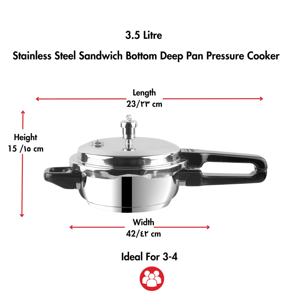 Stainless Steel 3 Litres Pressure Pan with Lid C7398