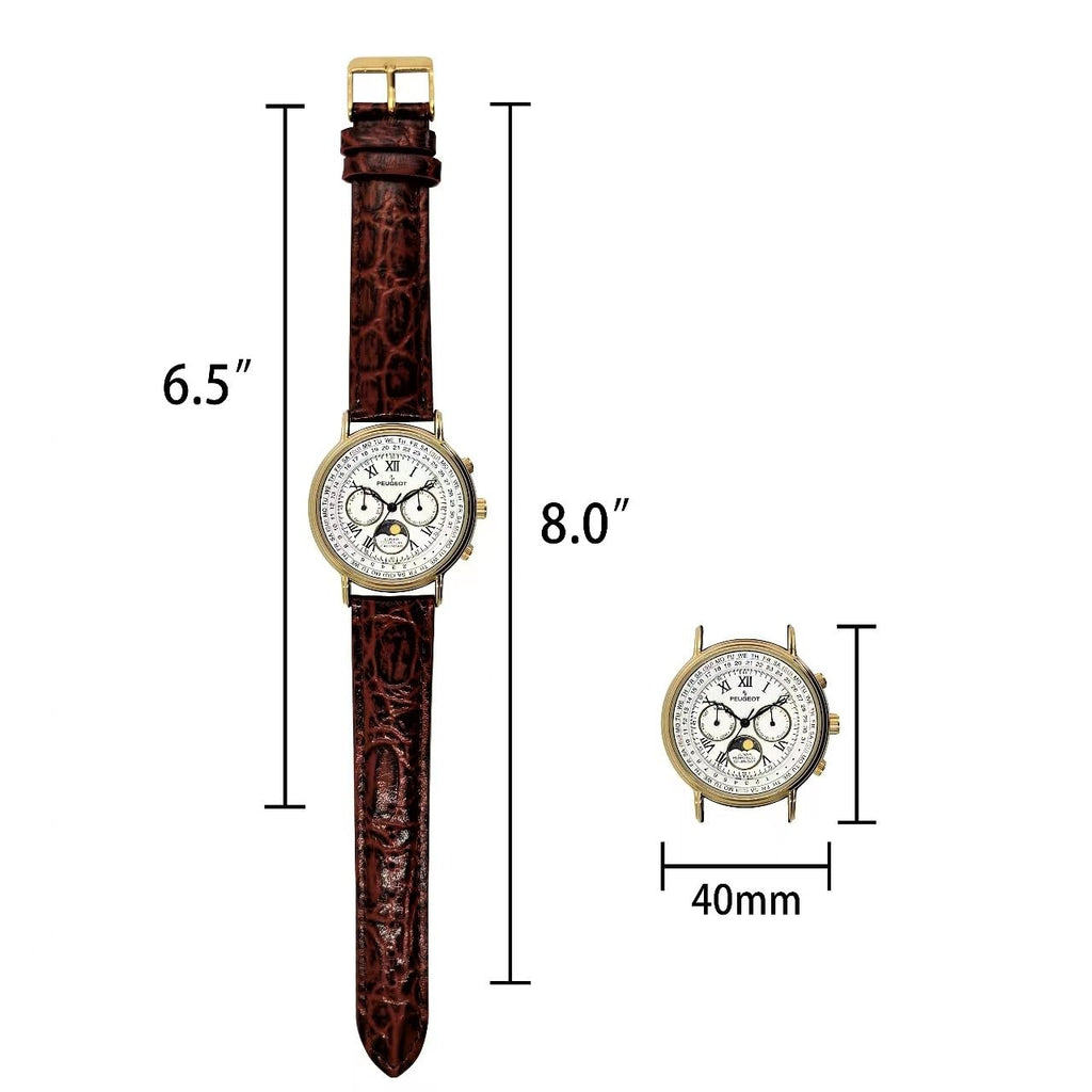 Gold Tone Leather Watch Q904452