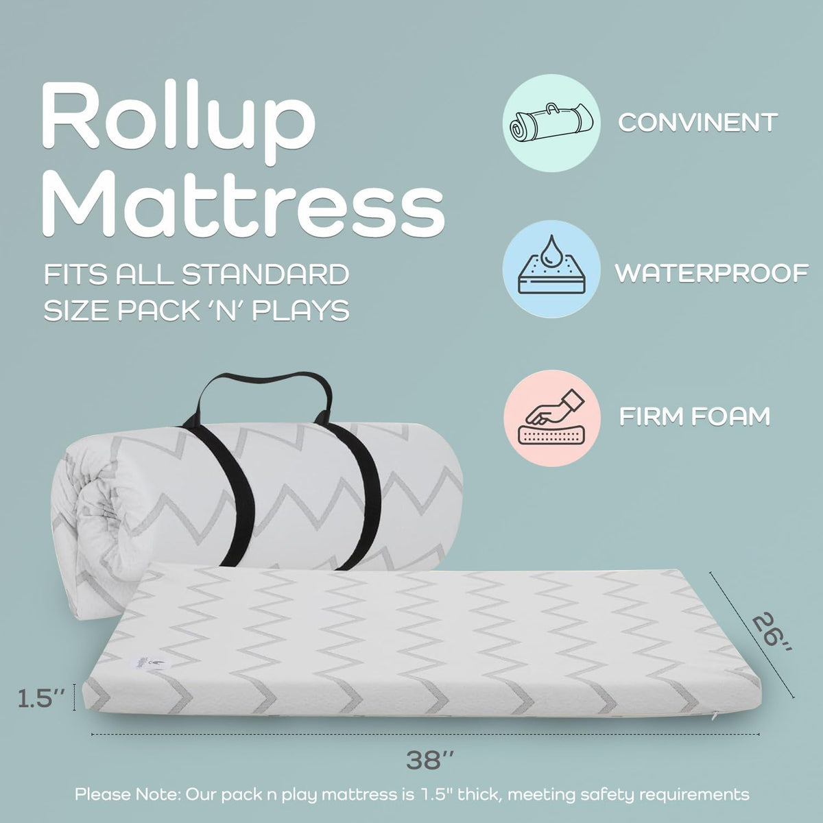 38" x 26" Waterproof Memory Foam Mattress Pad H191