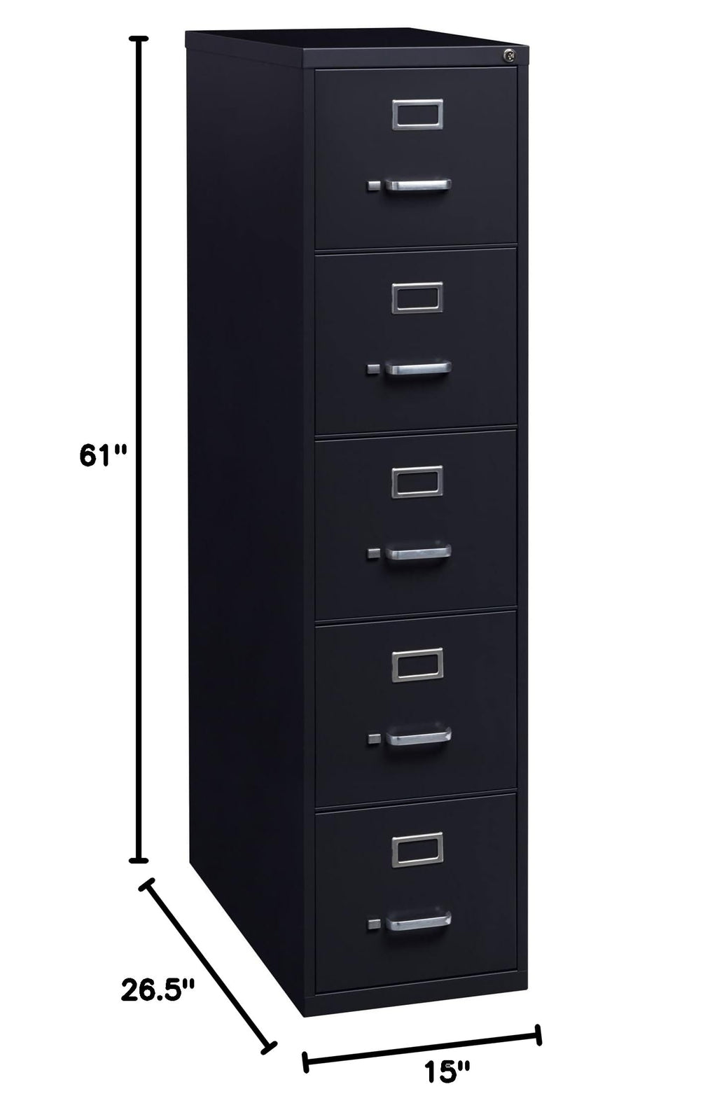 Black 5 Drawer Vertical File Cabinet H710042