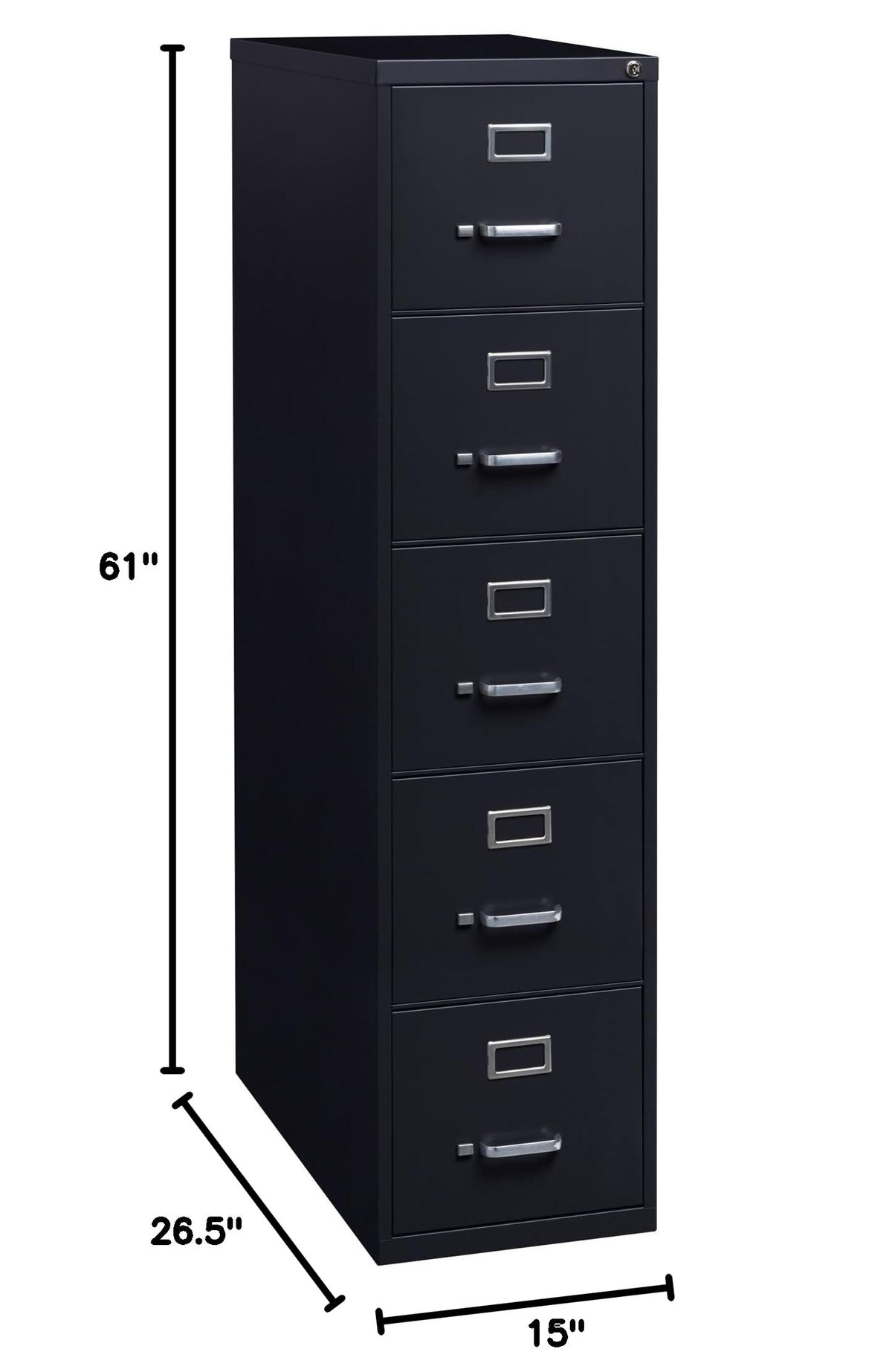 Black 5 Drawer Vertical File Cabinet H710042