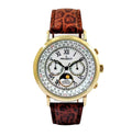 Gold Tone Leather Watch Q904452