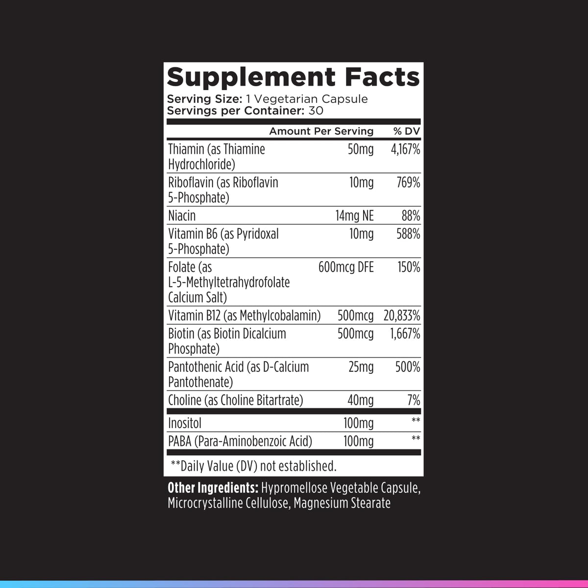 Vitamin B Complex Supplement 30 Capsules W270334