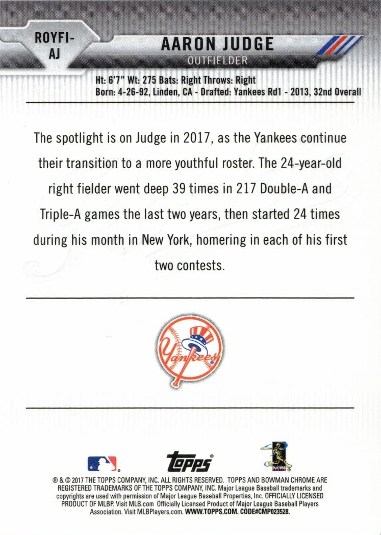 Aaron Judge Rookie Card O97970