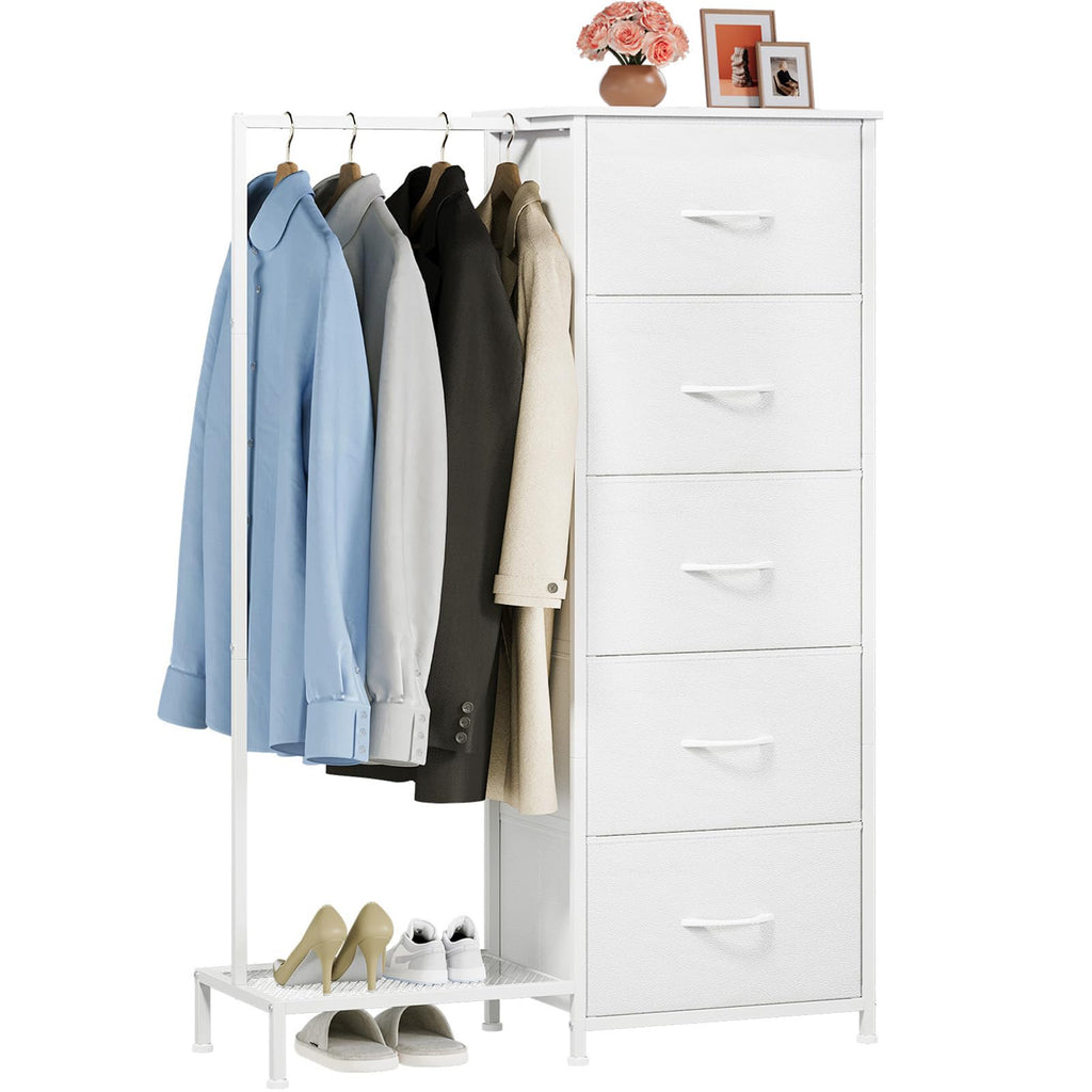 Dresser with Hanging Rack, 5 Drawers O13775