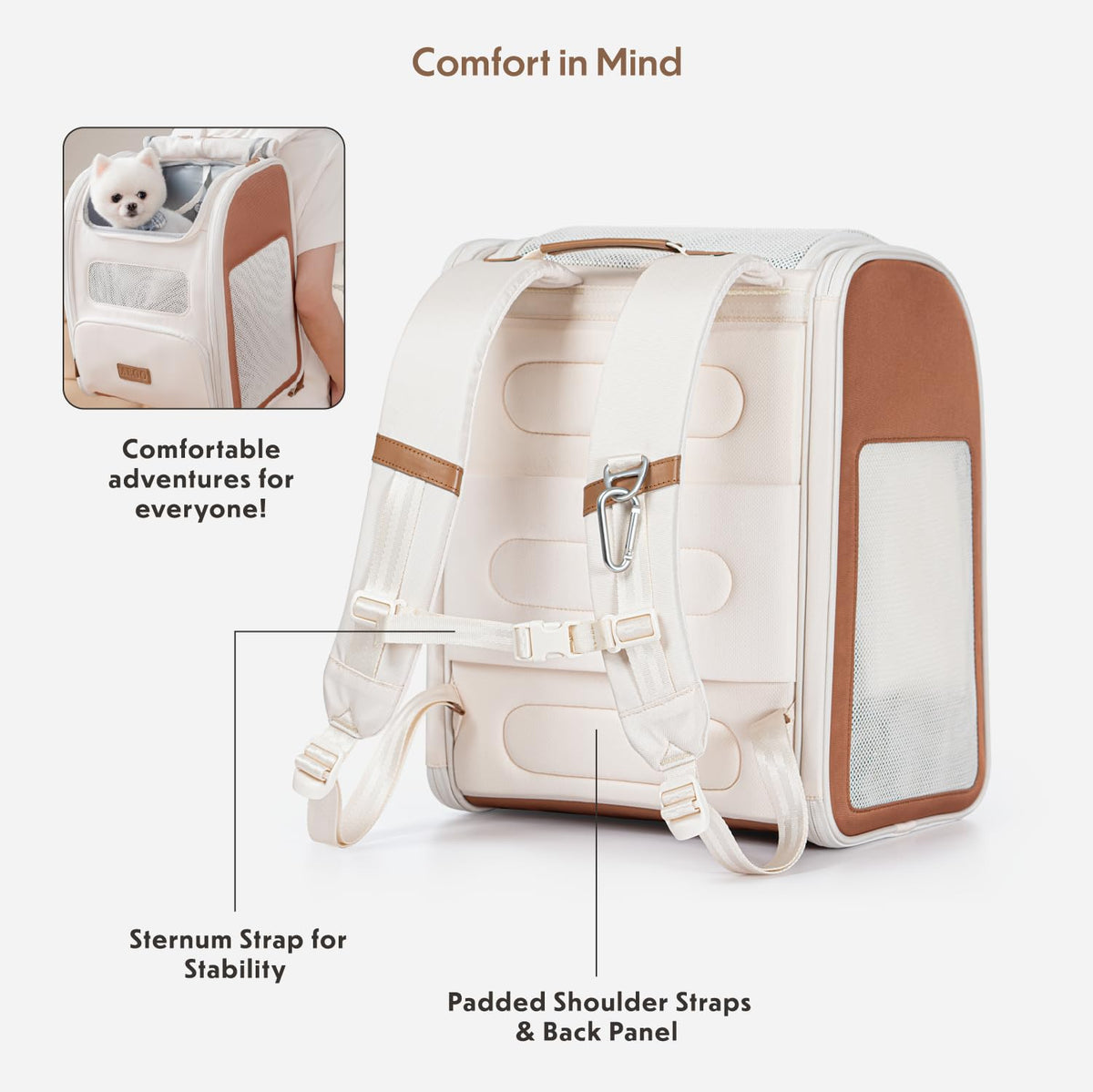 Tan Pet Backpack Carrier A85379