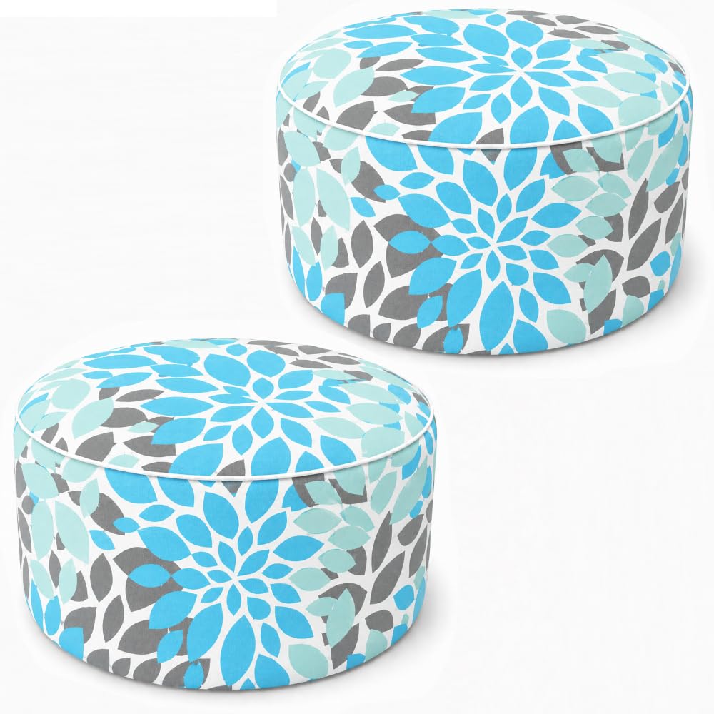 Inflatable Outdoor Ottoman 2 Pack Teal Grey M747437