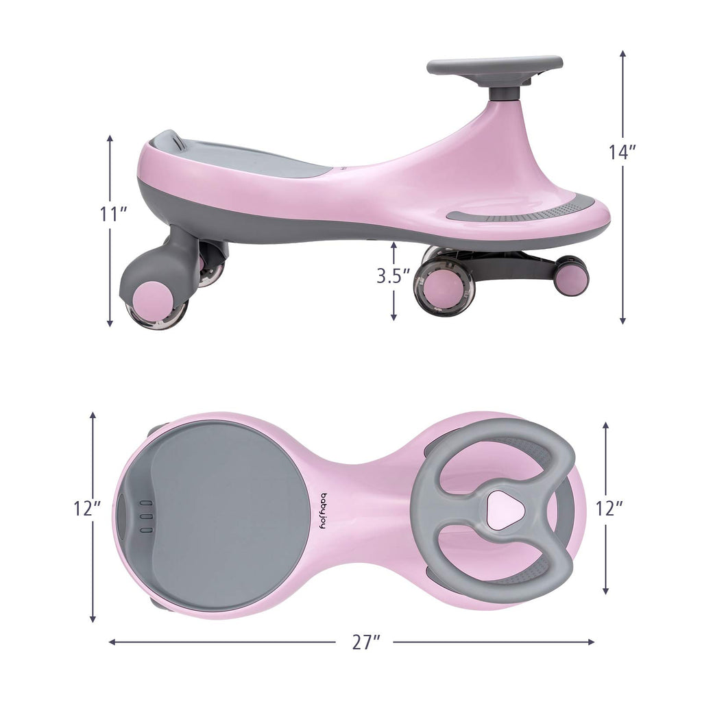 Pink Wiggle Car with LED Flashing Wheels Y667