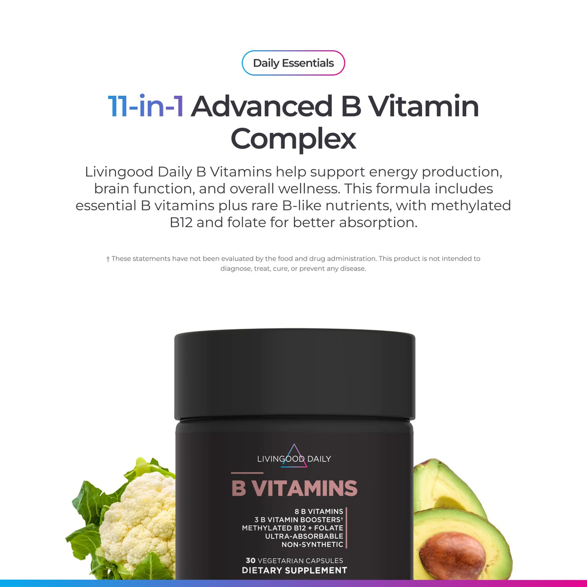 Vitamin B Complex Supplement 30 Capsules W270334