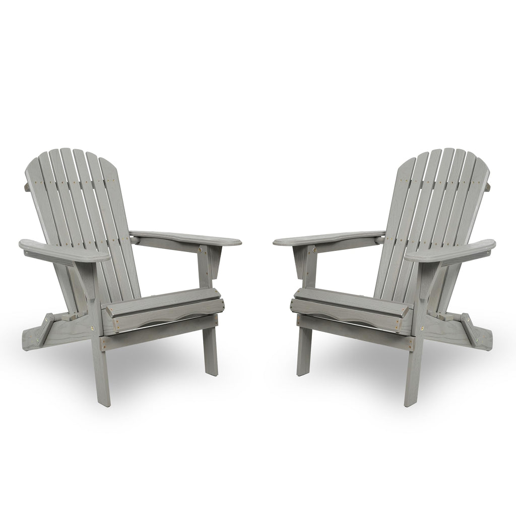 Wood Folding Adirondack Chair Set of 2 Solid Cedar K38584