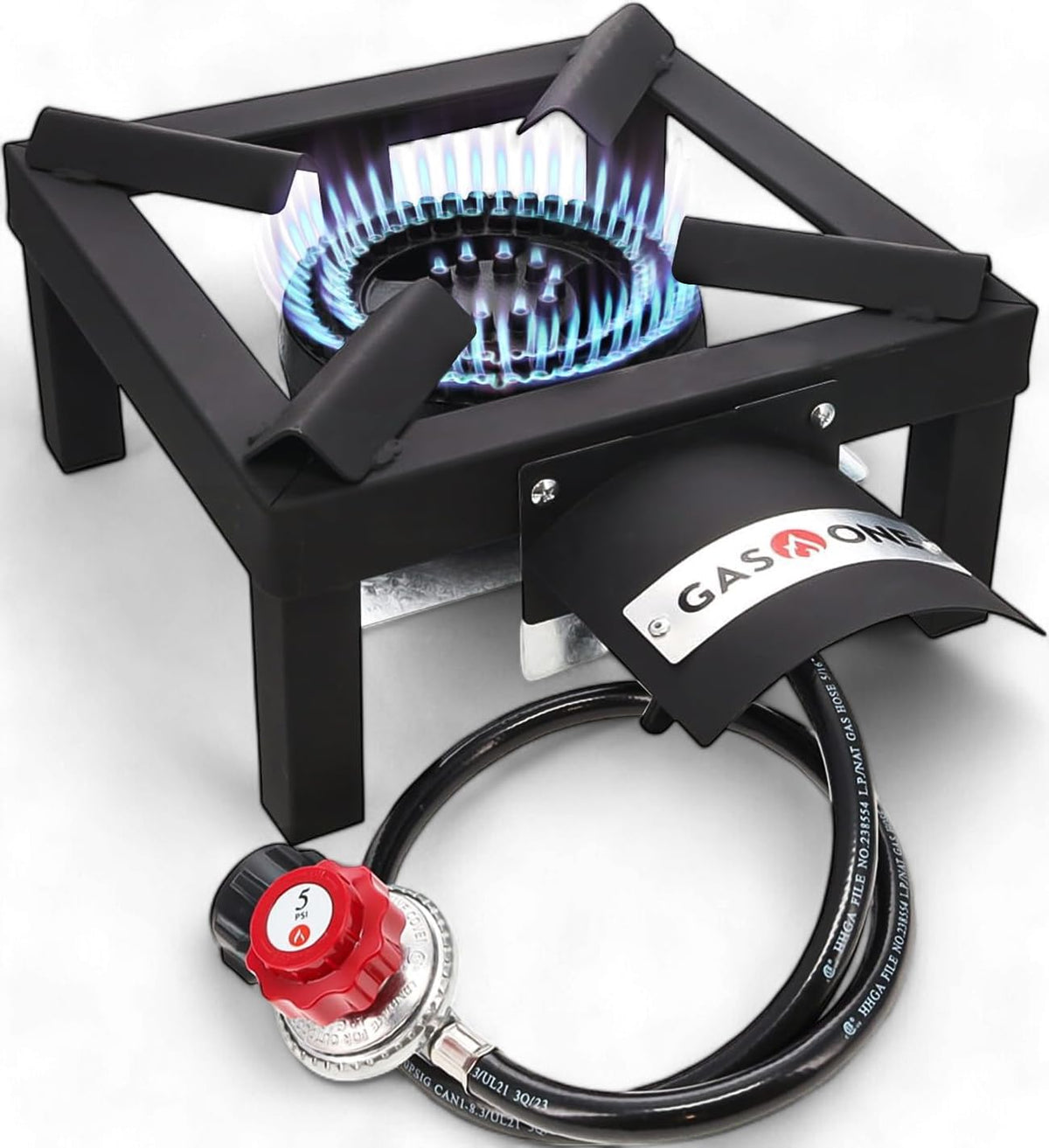 High Pressure Single Propane Burner with Heat Shield J252