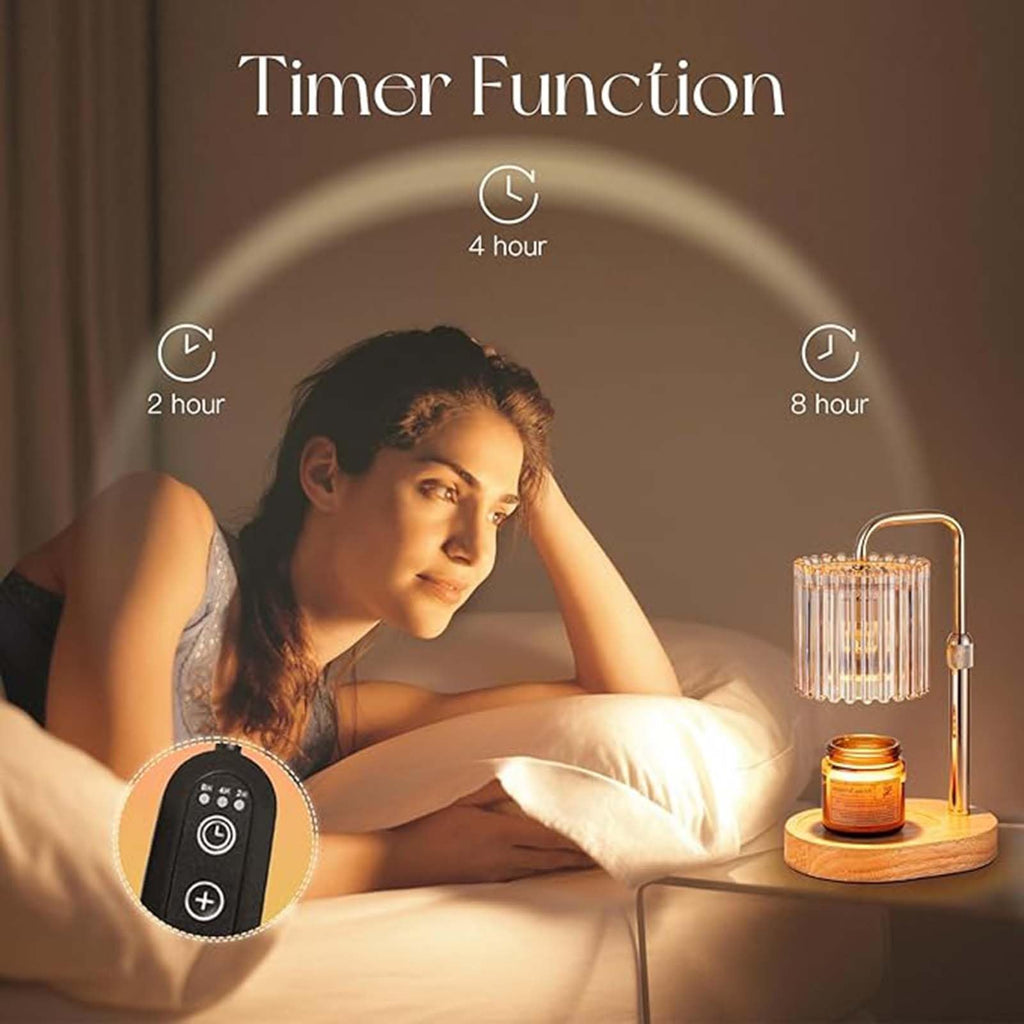 Candle Warmer Lamp with Timer, 2 Bulbs Height Adjustable Dimmable F734124