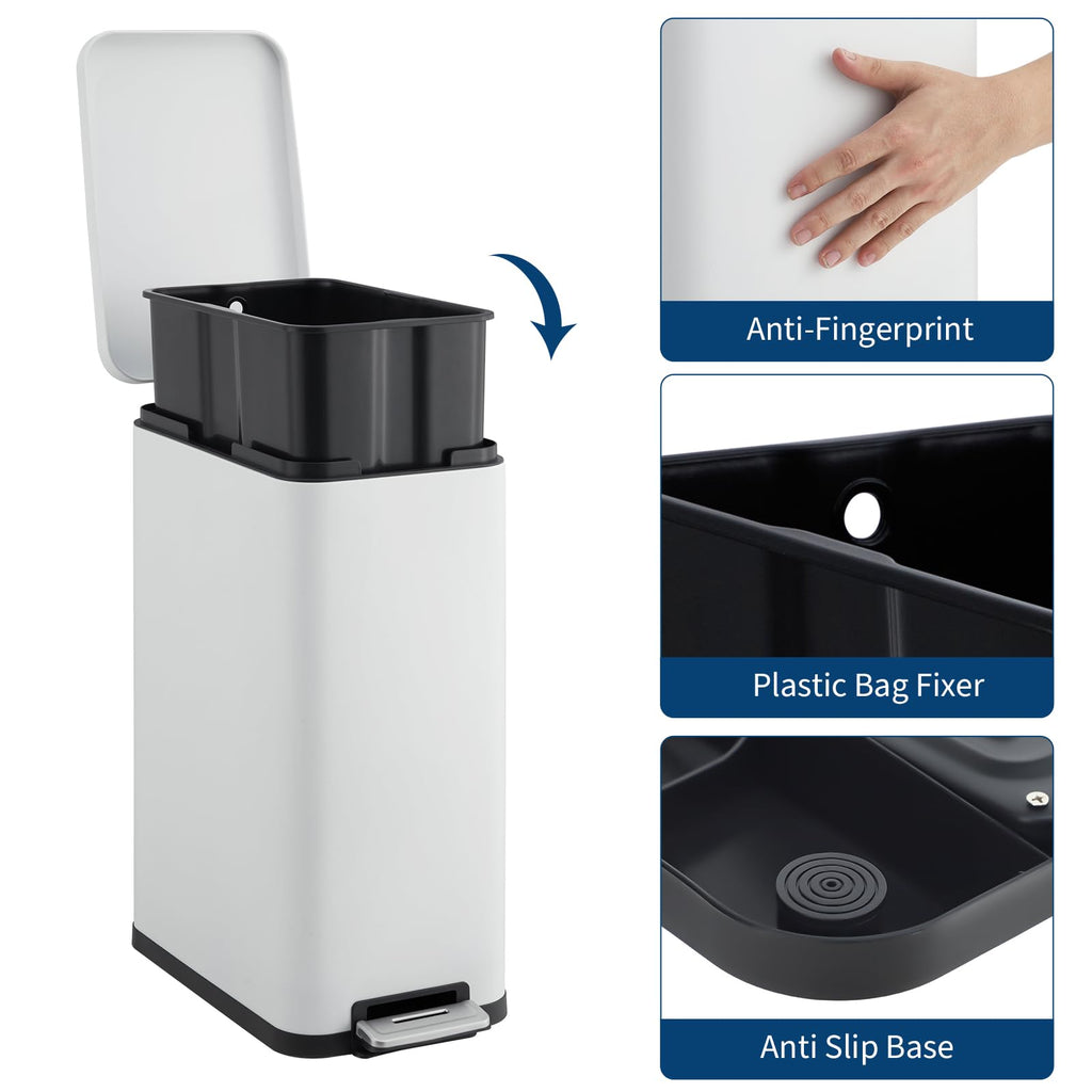 13.2 gal Stainless Steel Step Trash Can D86655