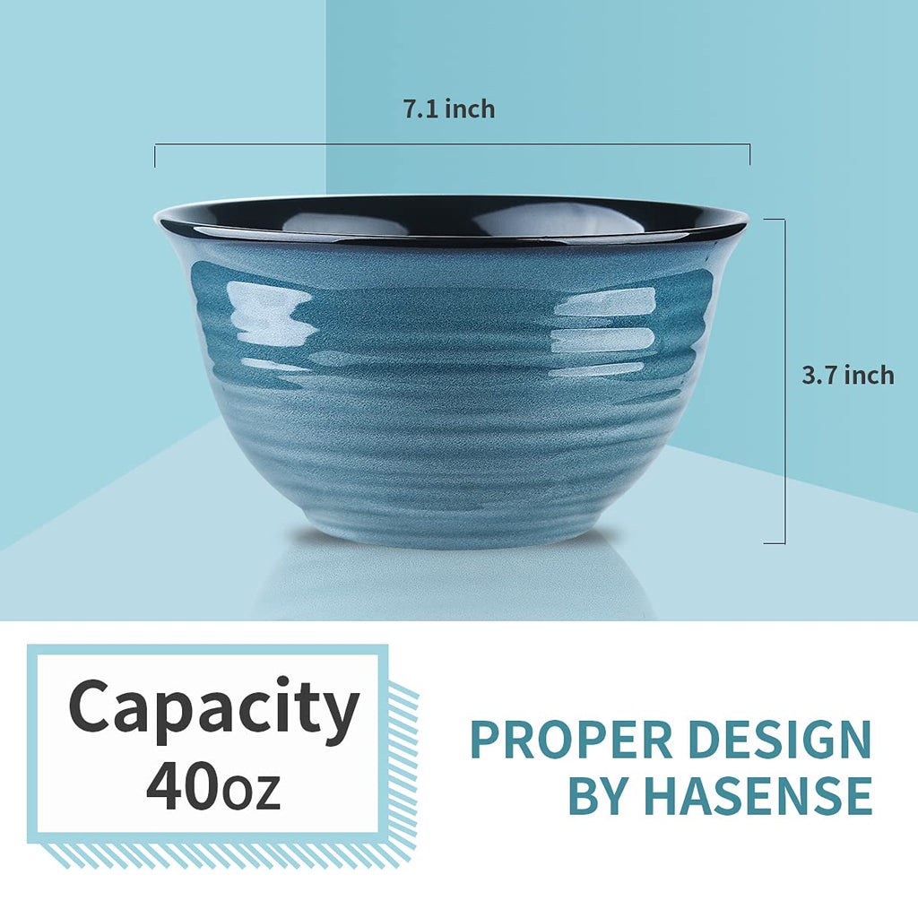40 Ounce 7 Inch Ceramic Soup Bowls Set of 4 U53526