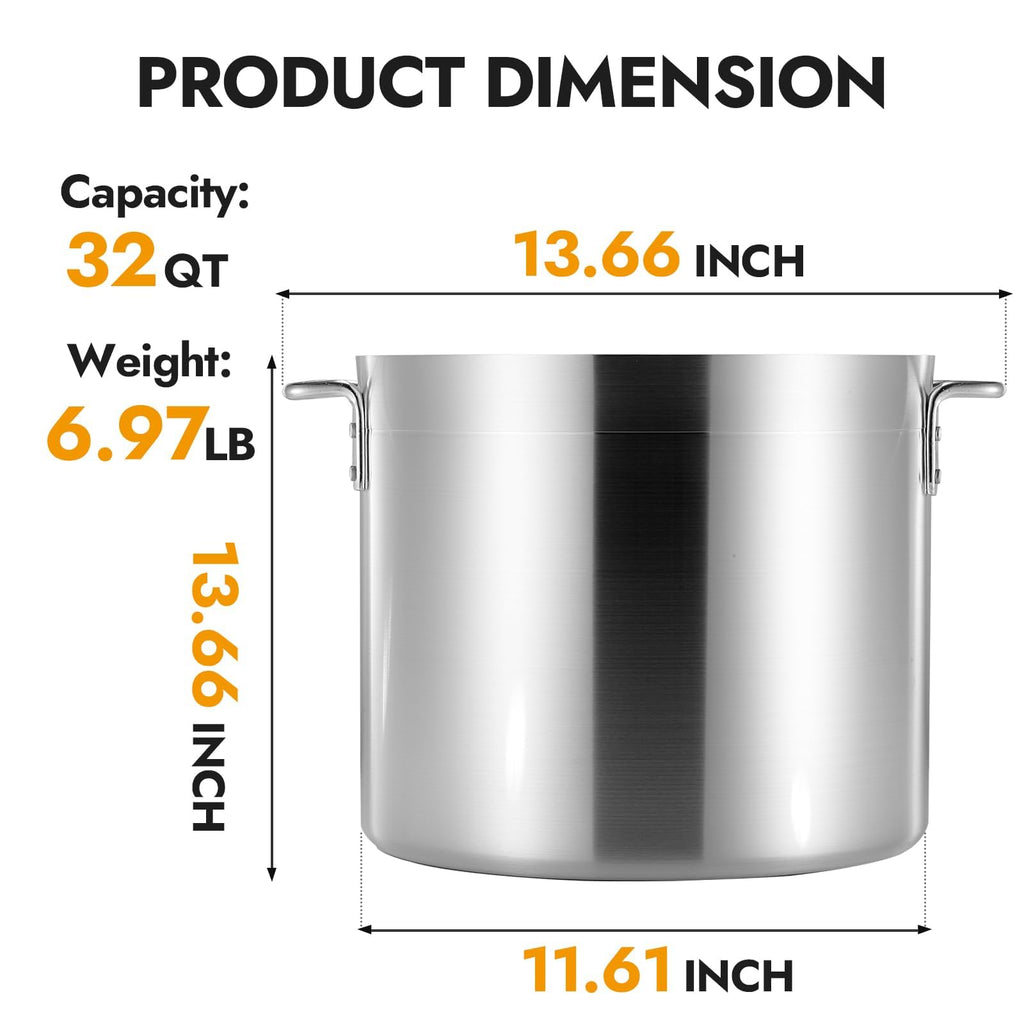 32 Quart Aluminum Stock Pot with Lid M447754