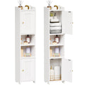Slim Bathroom Storage Cabinet with 2 Doors and Adjustable Shelf Y78083