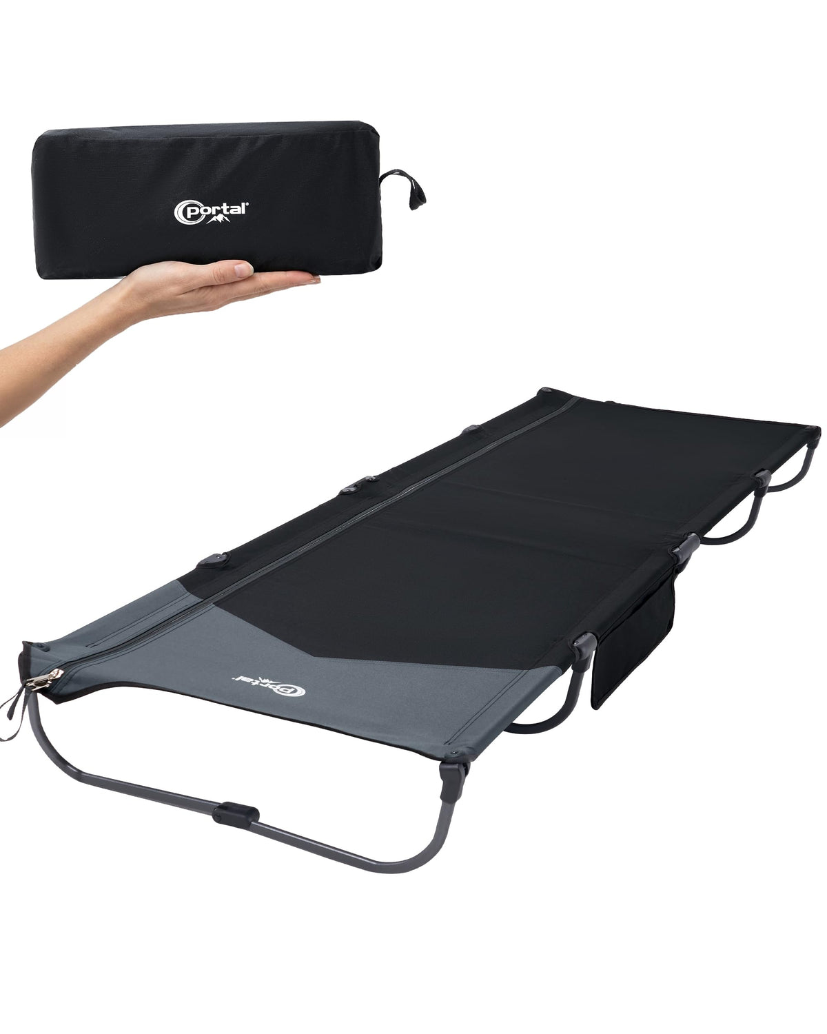 Ultra-Light 7.1 lbs Foldable Camping Cot with Side Pocket R502