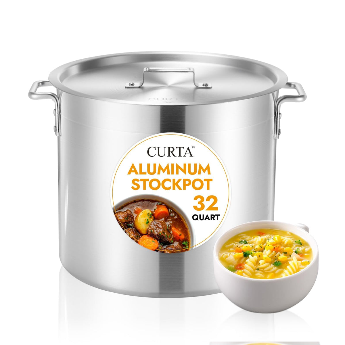 32 Quart Aluminum Stock Pot with Lid M447754