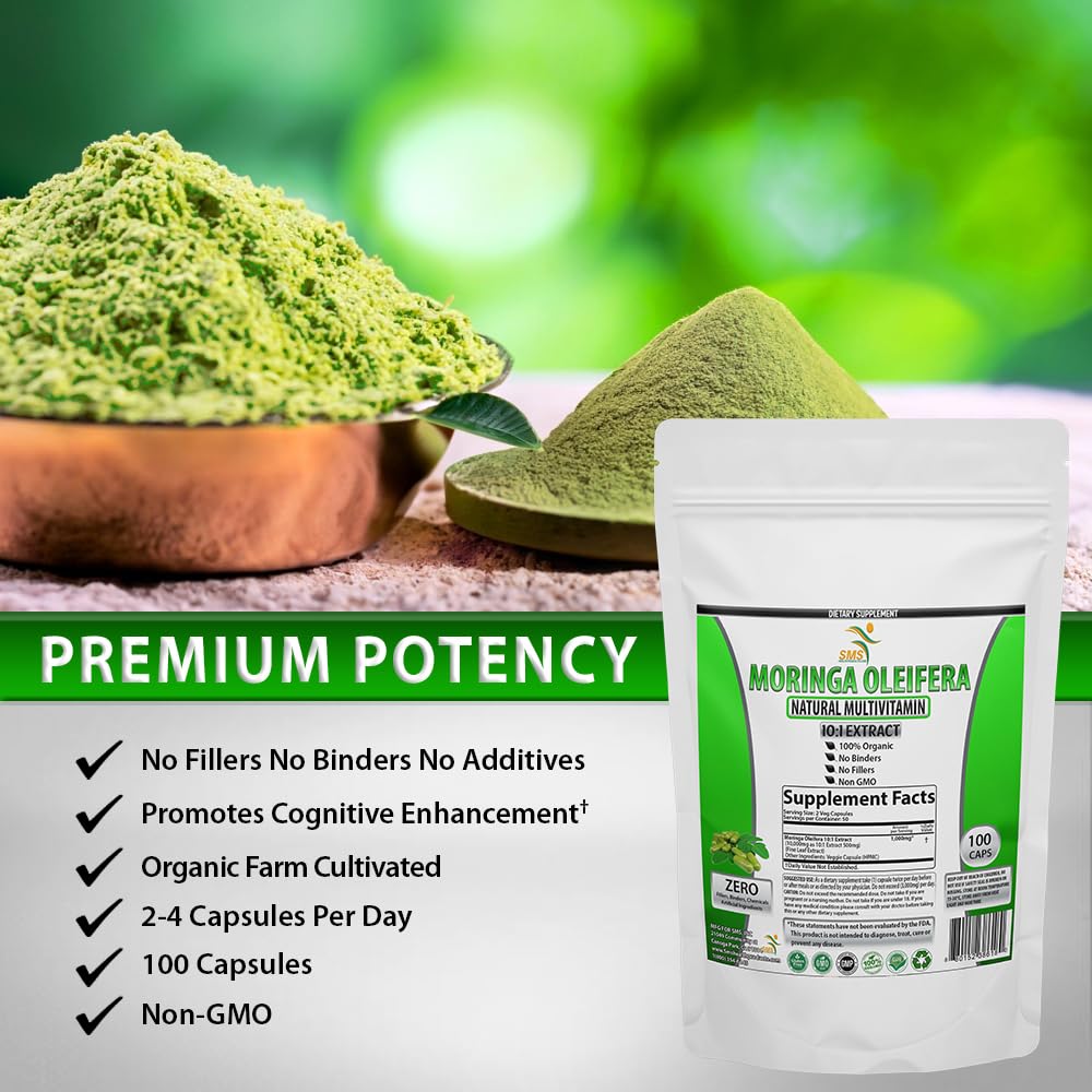 Moringa Oleifera 100 Veggie Capsules 1000mg Leaf Powder U830369