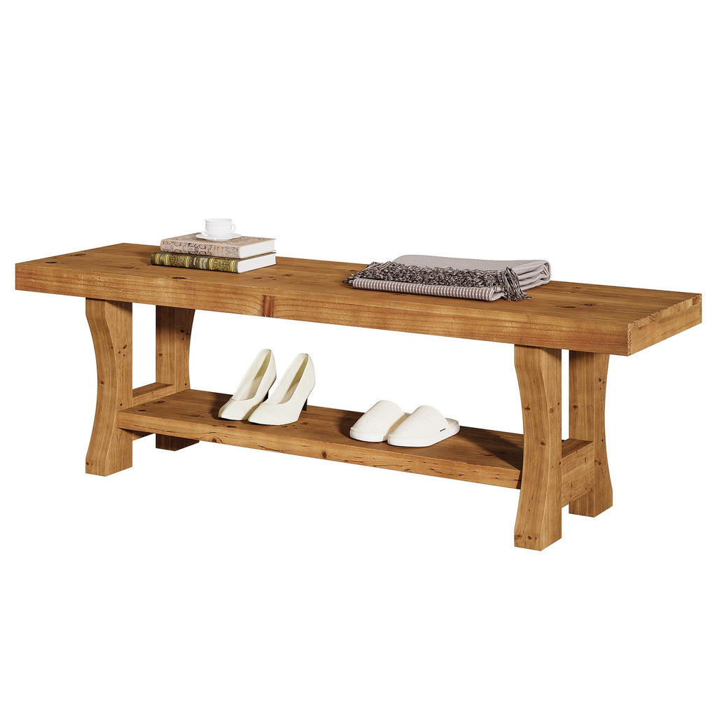 Brown Solid Wood Entryway Bench P612405