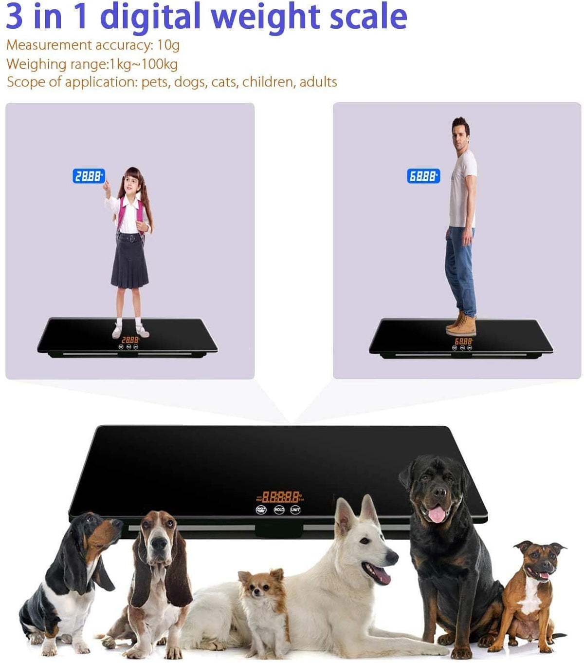 Digital Pet Scale 220 lbs Black Q587347