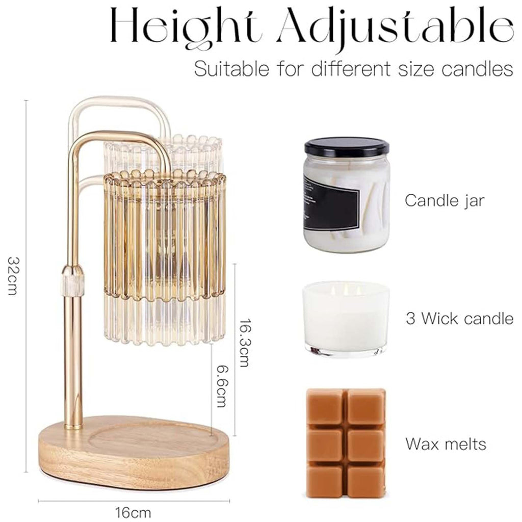 Candle Warmer Lamp with Timer, 2 Bulbs Height Adjustable Dimmable F734124