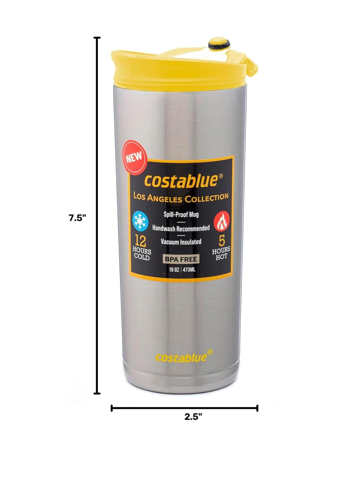 16 Oz Stainless Steel Insulated Travel Coffee Mug R438054