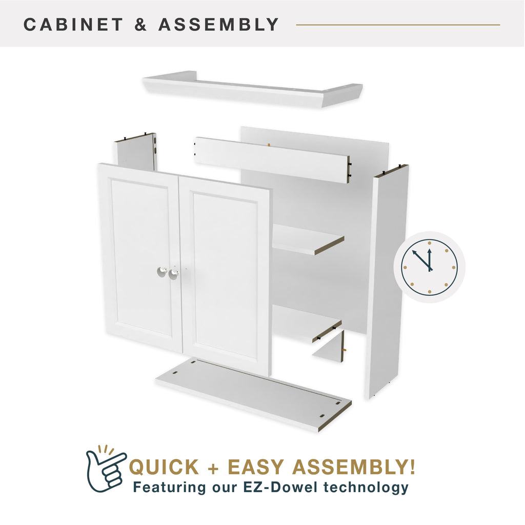 White Wall Mounted Medicine Cabinet Organizer N297115