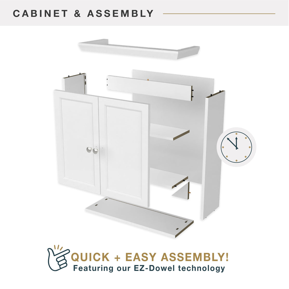 White Wall Mounted Medicine Cabinet Organizer N297115