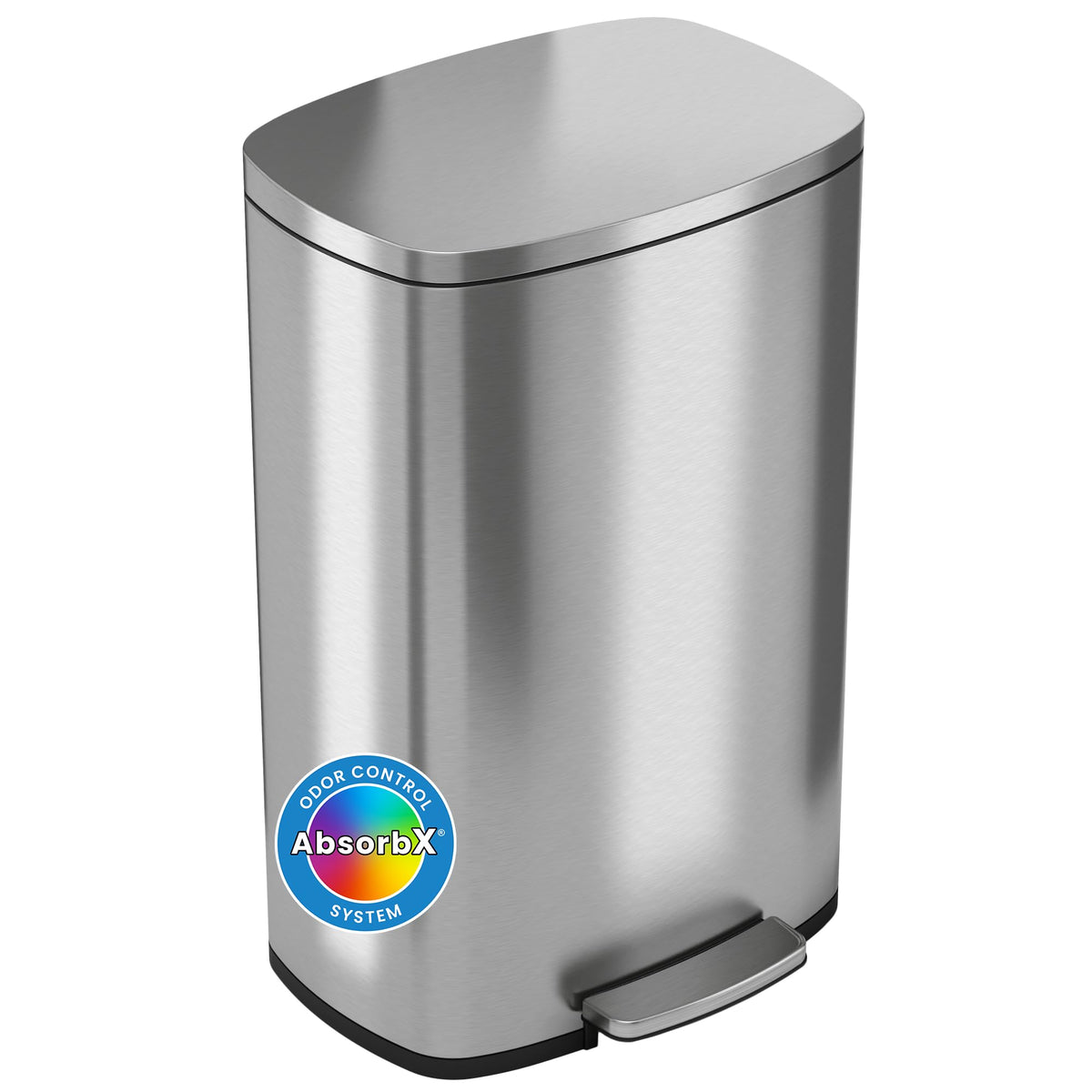 13.2 Gallon Stainless Steel Step Trash Can with Lid Q154