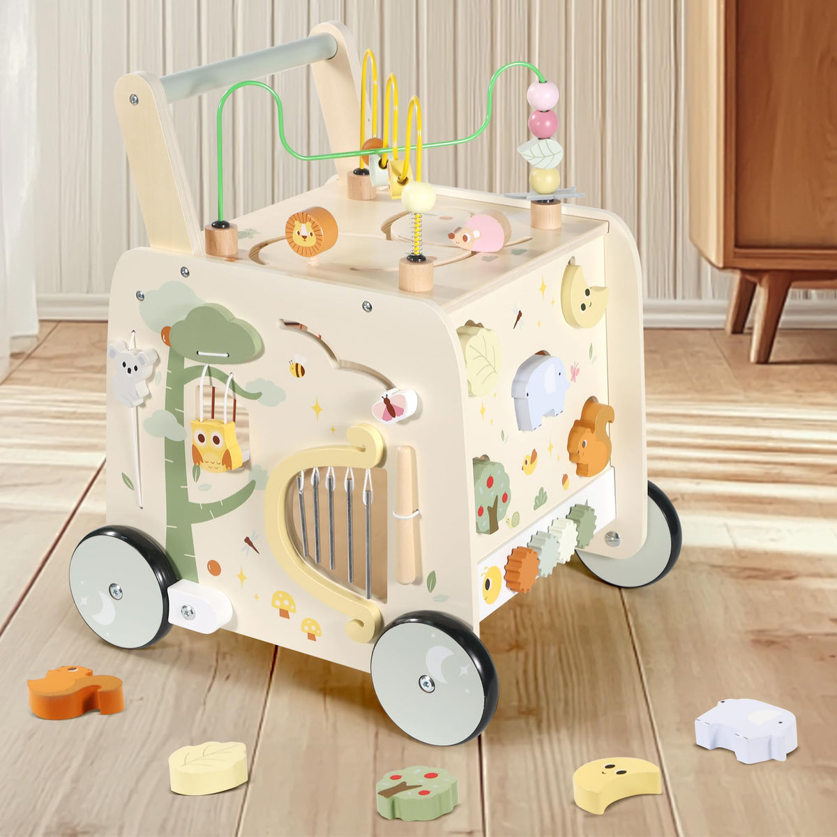 Wooden Activity Cube Push Walker L3959