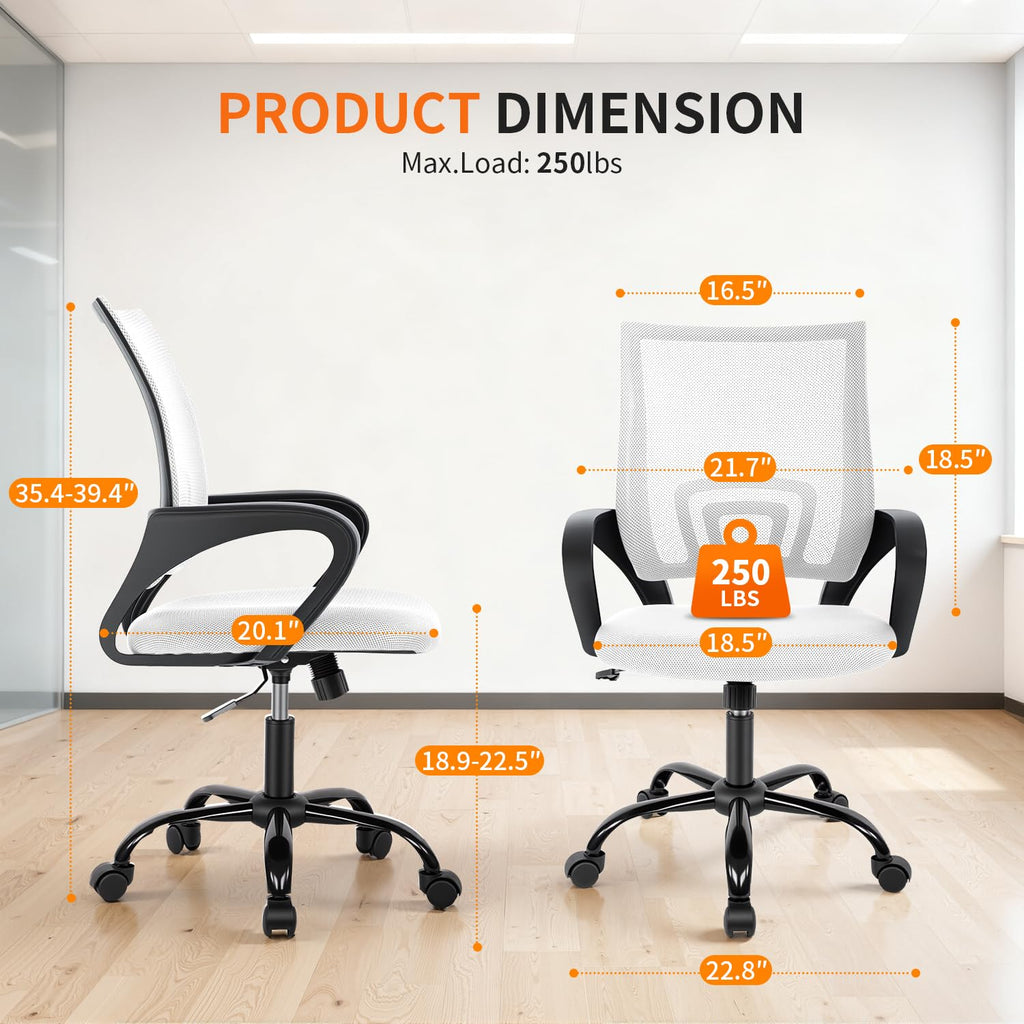 Ergonomic White Mesh Office Chair H797195