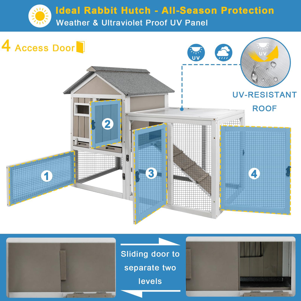 48" L 2-Story Rabbit Hutch with Ramp L408609