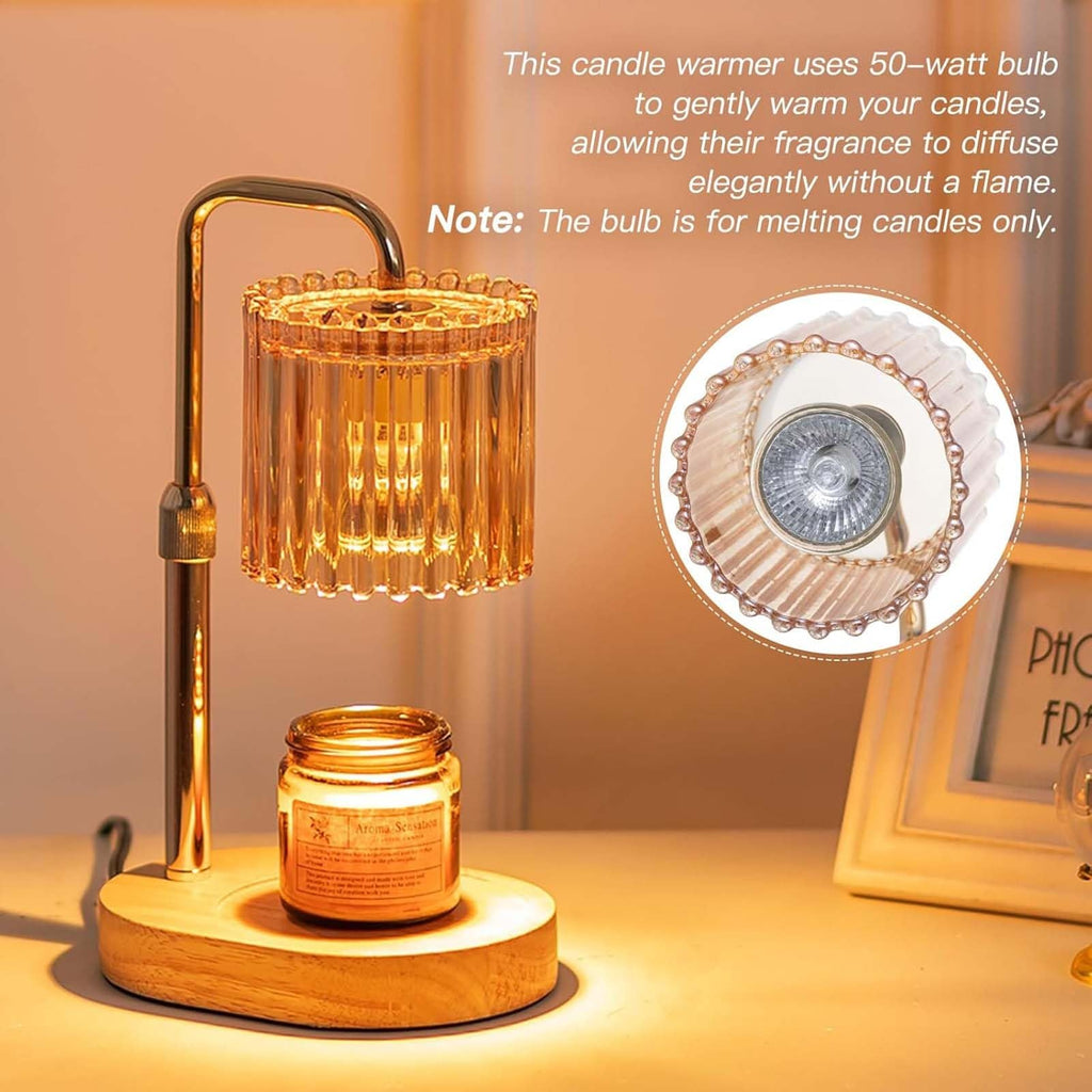 Candle Warmer Lamp with Timer, 2 Bulbs Height Adjustable Dimmable F734124
