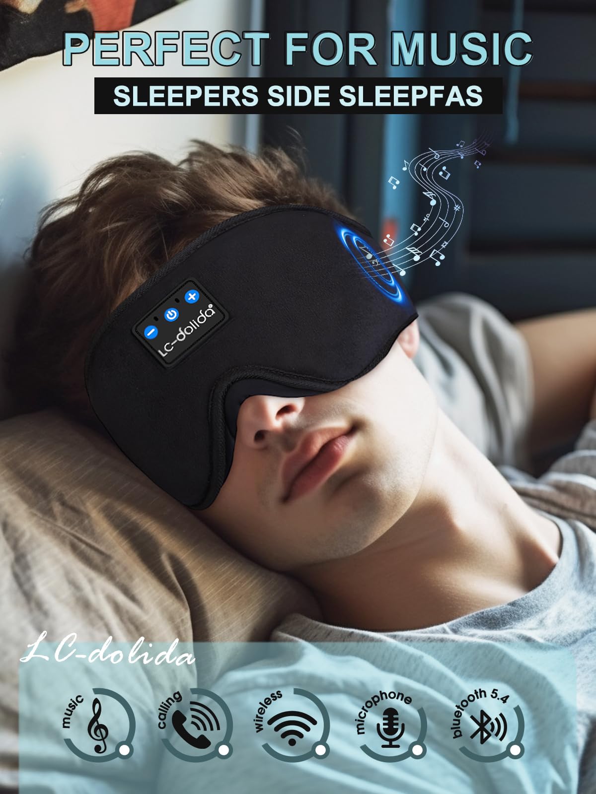 Sleep Mask with Bluetooth Headphones and Silk Sleep Mask N13735