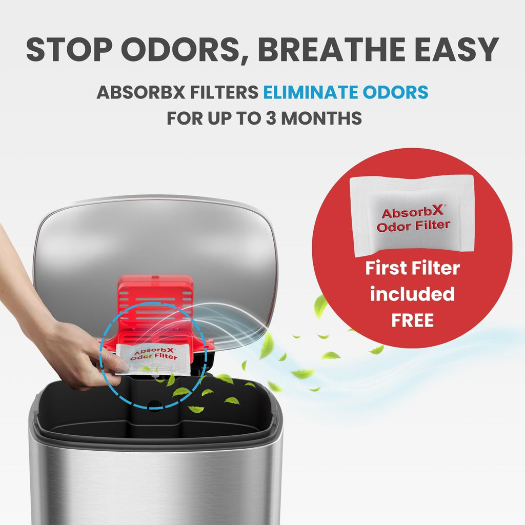 13.2 Gallon Stainless Steel Step Trash Can with Lid Q154