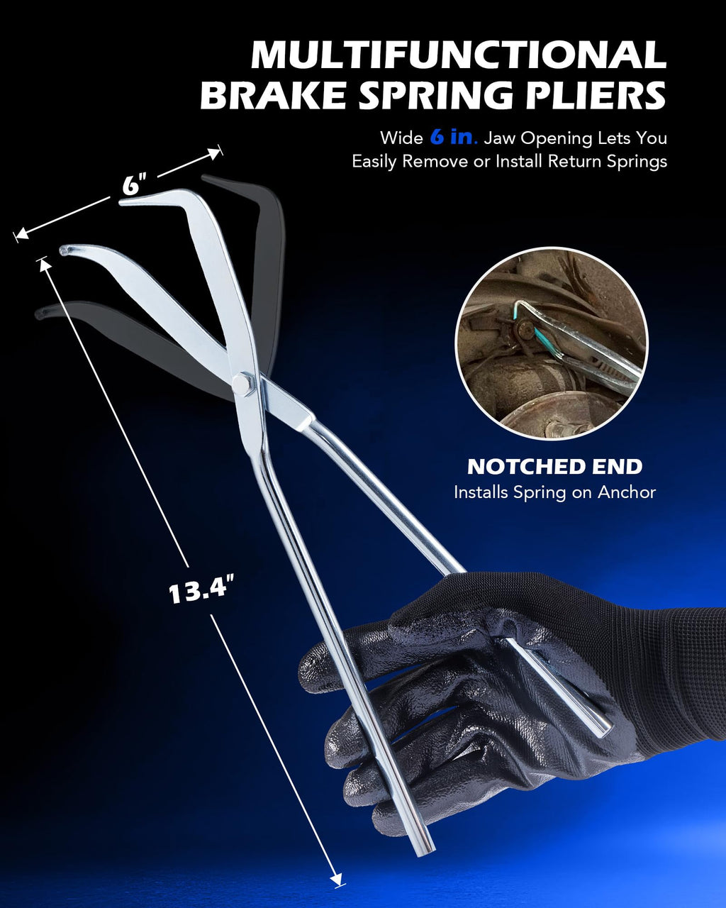 10pc Drum Brake Tool Kit with Spring Pliers and Adjusting Spoons Set J229484
