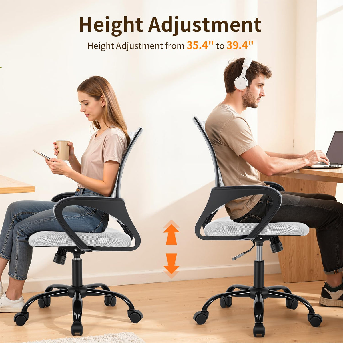 Ergonomic White Mesh Office Chair H797195