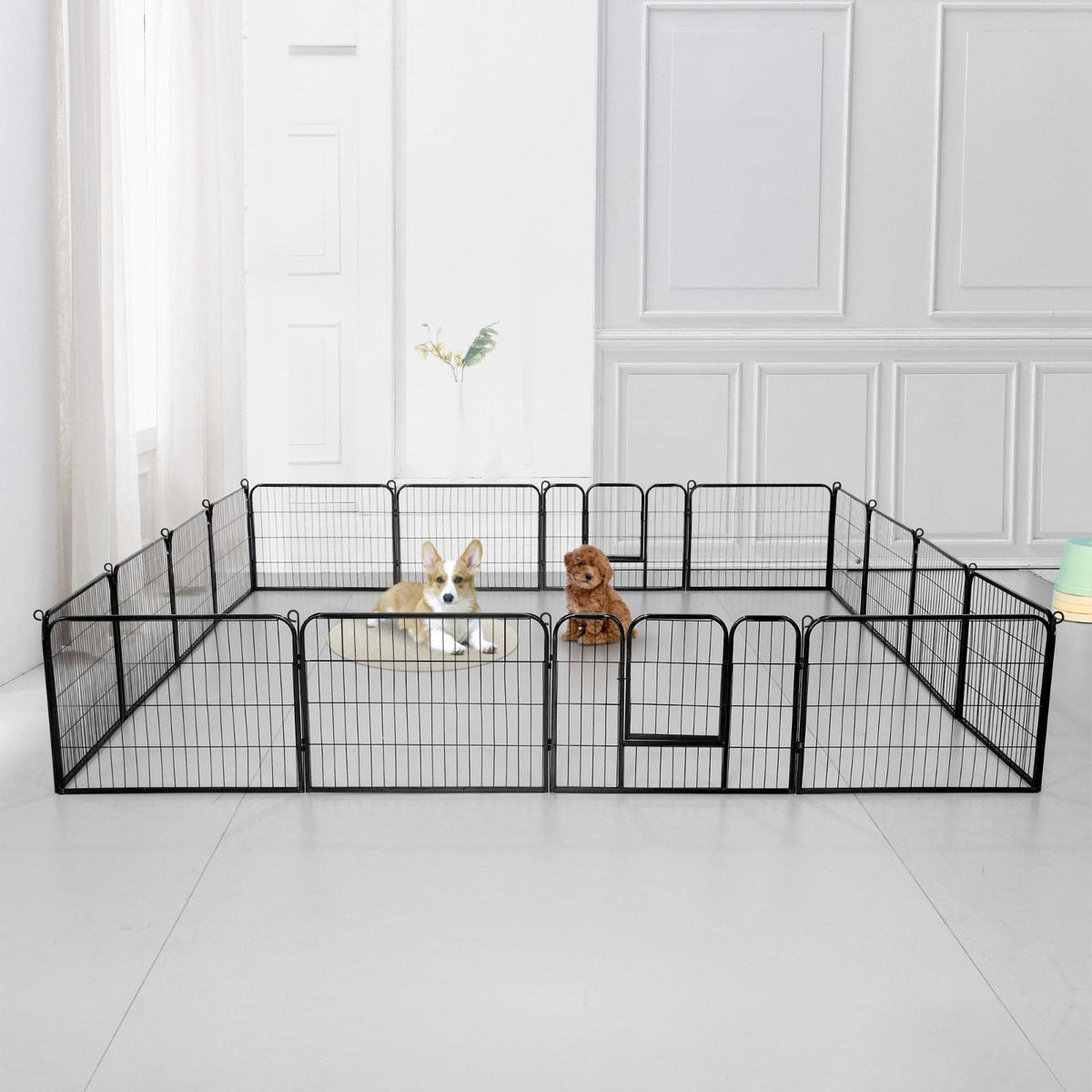 24" H 16-Panel Extra Wide Dog Playpen with Door S171